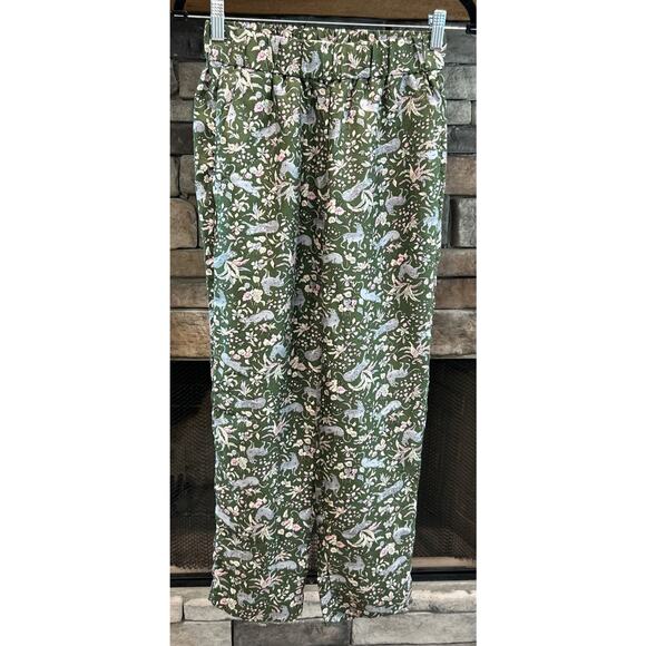 Women’s Silk J. Crew Collection Twill Easy Pants Ivy Shale Jungle Cat Size 0 *A2 - Picture 1 of 4